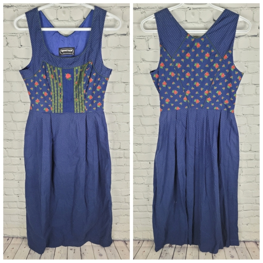 SPORTALM KITZBÜHEL | polka-dot floral pleated traditional cottagecore dress